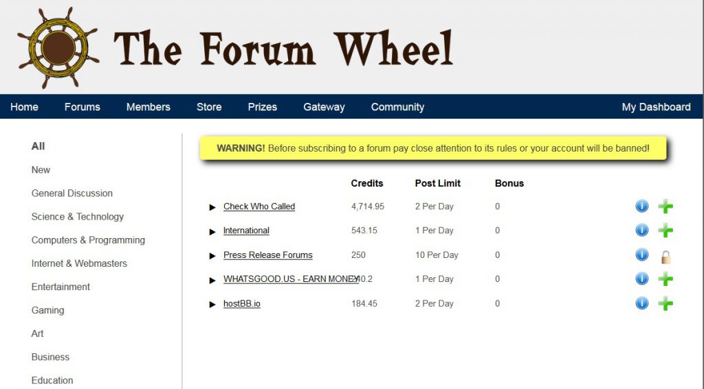 The Forum wheel screenshot